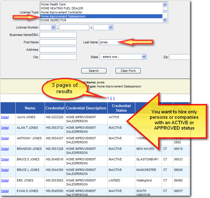 a search result for verify a license